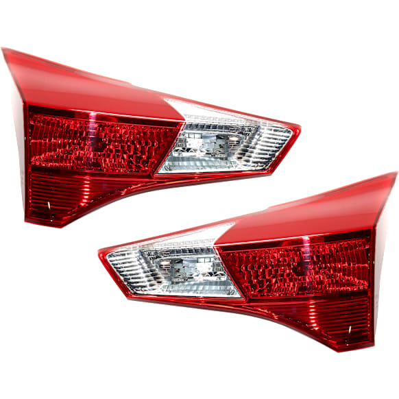 Driver and Passenger Side, Inner Tail Lights, with Bulbs, Halogen, Mounts on Liftgate, North America Built Vehicle, CAPA Certified