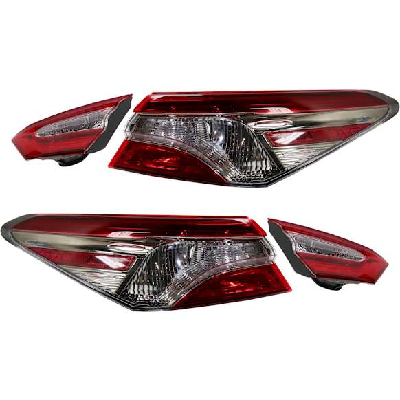 Driver and Passenger Side, Inner and Outer Tail Lights, without Bulb, Halogen, Mounts On Luggage Lid, Japan Built Vehicle, CAPA CERTIFIED