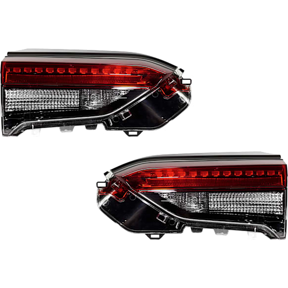 Driver and Passenger Side, Inner Tail Lights, with Bulbs, Halogen/LED Combo, Mounts on Liftgate, North America Built Vehicle
