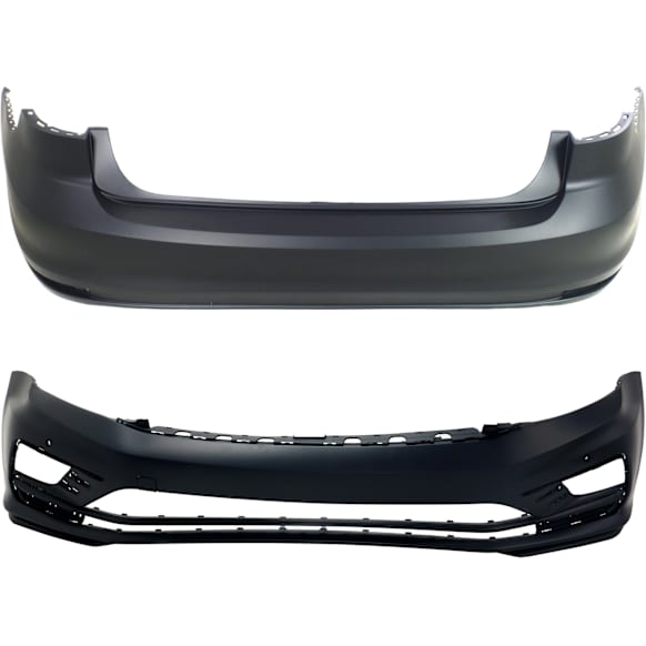 Front and Rear Primed Bumper Cover 1.4L, 4Cyl, CAPA Certified