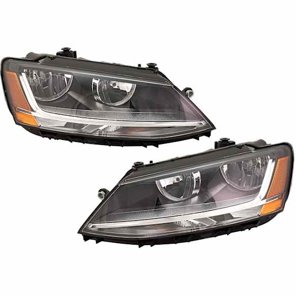 2017 Volkswagen Jetta Highline - Driver and Passenger Side Halogen Headlight, With bulb(s), For Models With LED Daytime Running Light, OE Replacement, CAPA Certified