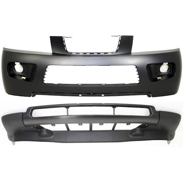 Front, Upper and Lower Upper - Primed, Lower - Textured Bumper Cover