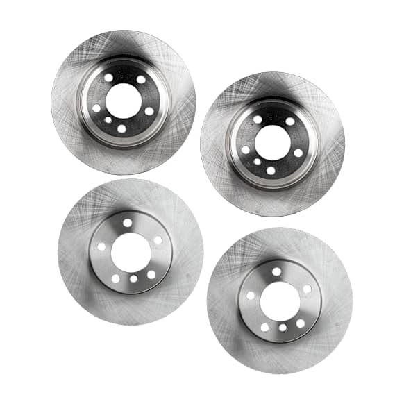 Front and Rear Brake Disc, 4-Wheel Set, Plain Surface, Vented, 5 Lugs, Pro-Line Series