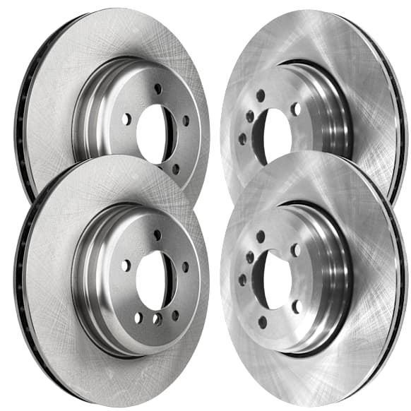 2008 BMW 535i - Front and Rear Brake Disc, Natural Finish, Plain Surface, Vented, 5 Lugs, Front-347.98 mm/Rear-344.93 mm, 3.0L 6Cyl, Pro-Line Series