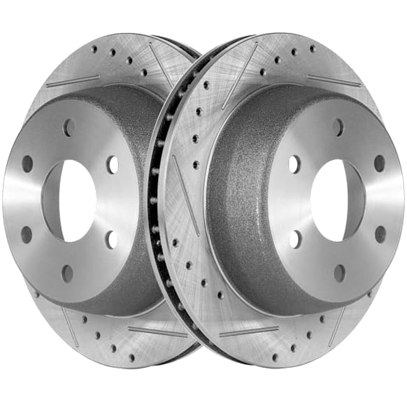 Rear Brake Disc, Cross-drilled and Slotted, Vented, 6 Lugs, 329.69 mm, Pro-Line Series