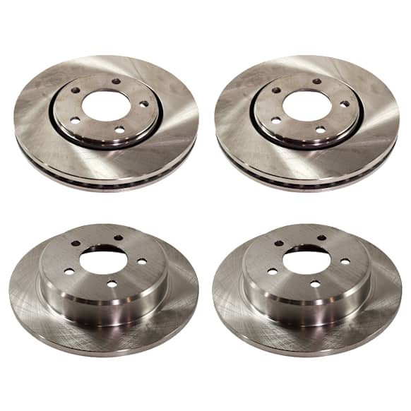 2007 Dodge Grand Caravan - Front and Rear Brake Disc, Plain Surface, Front-Vented/Rear-Solid, 5 lugs, Front-280.92 mm/Rear-289.81 mm, 3.8L 6Cyl, Pro-Line Series
