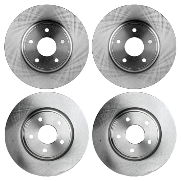Front and Rear Brake Disc, 4-Wheel Set, Plain Surface, Vented - Front, Solid - Rear, 5 Lugs, 328mm Rear Disc, 330mm Front Disc, Pro-Line Series