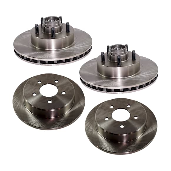 Front and Rear Brake Disc, Plain Surface, Front-Vented/Rear-Solid, 5 Lugs, Front-286.4 mm/Rear-284.48 mm, RWD, Pro-Line Series