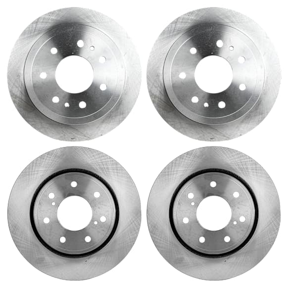 Front and Rear Brake Disc, Natural Finish, Plain Surface, Vented, 7 Lugs, Front-350.01 mm/Rear-347.98 mm, Pro-Line Series