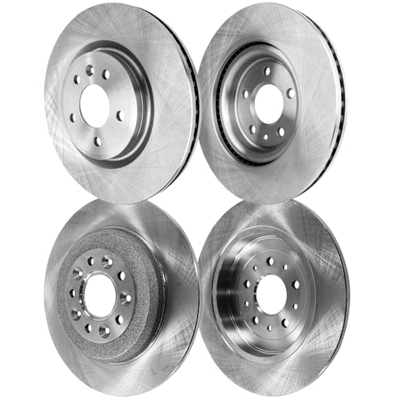 Front and Rear Brake Discs, Plain Surface, Vented - Front; Solid - Rear, 5 Lugs, 12.8 in. - Front; 12.99 in. - Rear, Pro-Line Series