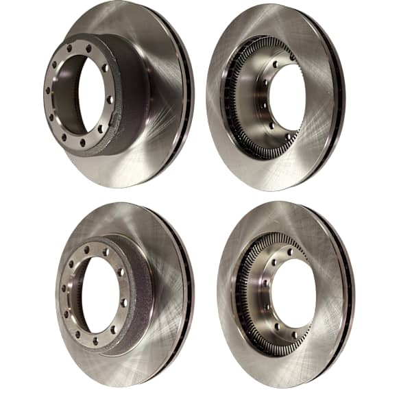 Front and Rear Brake Disc, Plain Surface, Vented, 4-Wheel Set, 10 Lugs, Pro-Line Series