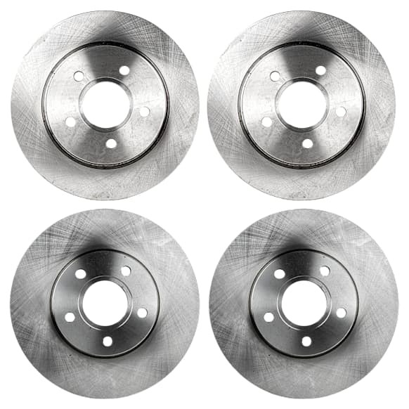 2014 Ford Focus Titanium - Front and Rear Brake Disc, Natural Finish, Plain Surface, Front-Vented/Rear-Solid, 5 Lugs, Front-277.88 mm/Rear-271.02 mm, 2.0L 4Cyl, Pro-Line Series