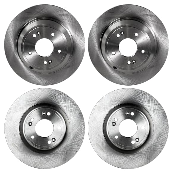 Front and Rear Brake Disc, Natural Finish, Plain Surface, Front-Vented/Rear-Solid, 5 Lugs, Front-320.04 mm/Rear-313.94 mm, 3.8L, 6Cyl, Pro-Line Series