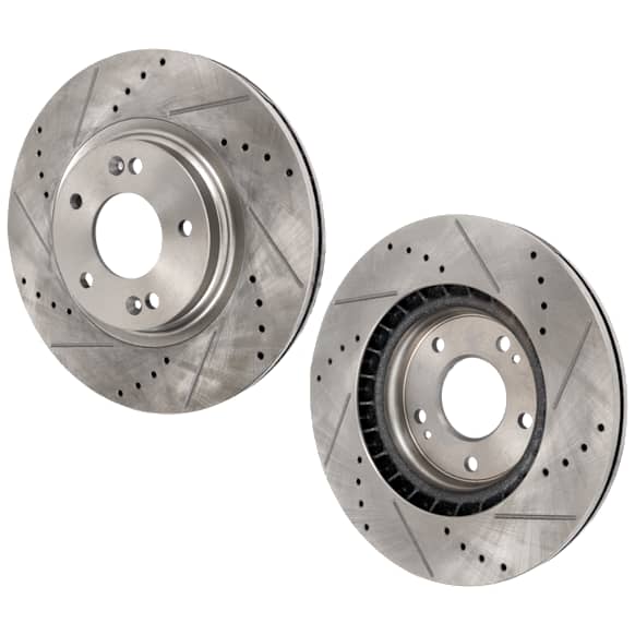 Front Brake Disc, Cross-drilled and Slotted, Vented, 5 Lugs, 305.05 mm, Pro-Line Series