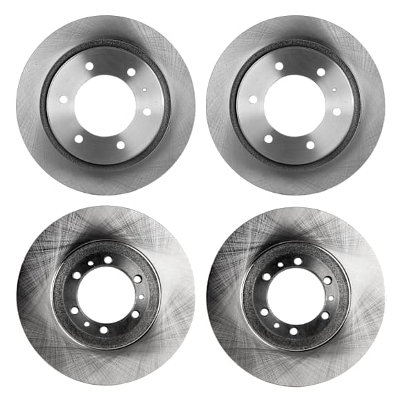 Front and Rear Brake Disc, Natural Finish, Plain Surface, Vented, 6 Lugs, Front-279.91 mm/Rear-313.44 mm, Pro-Line Series