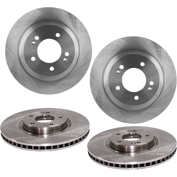 Front and Rear Brake Disc, Plain Surface, Front-Vented/Rear-Solid, 5 Lugs, Front-320.04 mm/Rear-284 mm, For Models With Electronic Parking Brake, Pro-Line Series