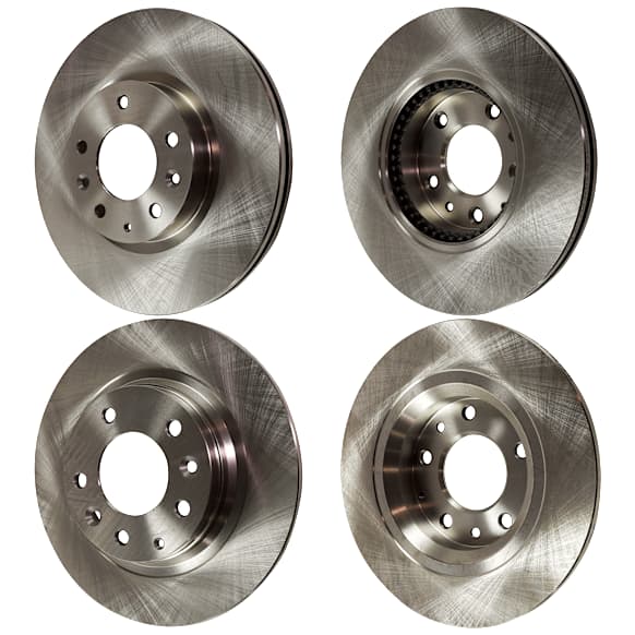 Front and Rear Brake Disc, Natural Finish, Plain Surface, 5 Lugs, Front-298.45 mm/Rear-279.91 mm