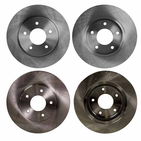 Front and Rear Brake Disc, Natural Finish, Plain Surface, Front-Vented/Rear-Solid, 5 Lugs, Front-285.24 mm/Rear-277.88 mm, Pro-Line Series