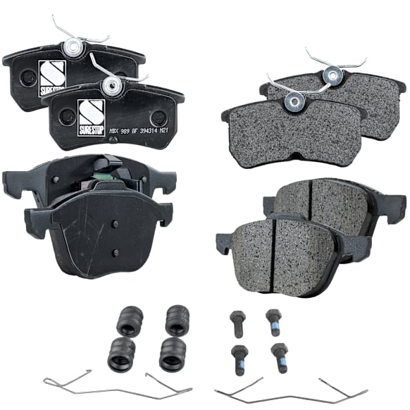 Front and Rear Brake Pad Sets, Ceramic - Front; Semi-Metallic - Rear, Pro-Line Series