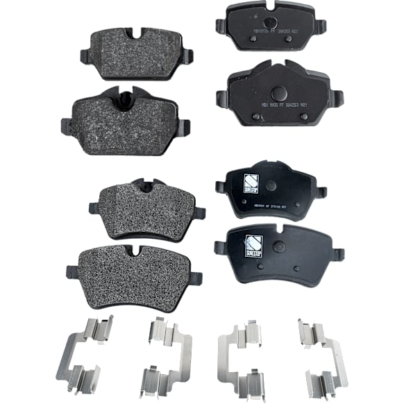 2011-2016 Mini Cooper Countryman - Front and Rear Brake Pad Sets, Ceramic - Front; Organic - Rear, Pro-Line Series