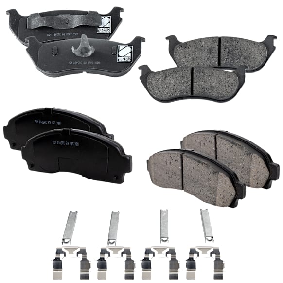 Front and Rear Brake Pad Set, Ceramic, 4-Wheel Set, Pro-Line Series