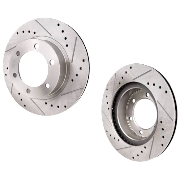 2000 Toyota 4Runner SR5 - Front Brake Disc, Natural Finish, Cross-drilled and Slotted, Vented, 6 Lugs, 318.52 mm, Front Caliper Casting# S13WM, 3.4L 6Cyl, Pro-Line Series