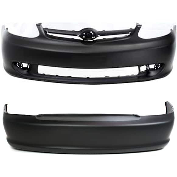 2003 Toyota Echo Base - Front and Rear Primed Bumper Cover, For Models without Front Spoiler, Sedan