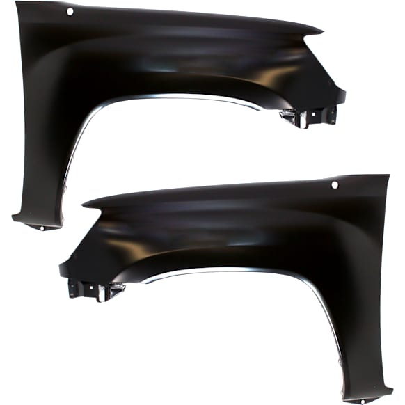 Front, Driver and Passenger Side Fenders, with Antenna Hole On Passenger Side, RWD, For Models without Wheel Opening Flares
