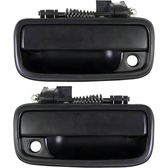 Front, Driver and Passenger Side Smooth Black Exterior Door Handle, With Key Hole