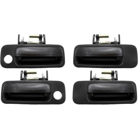 1997-2001 Toyota Camry - Front and Rear, Driver and Passenger Side Exterior Door Handles, Smooth Black, Front Driver and Passenger Side - With Key Hole; Rear Driver and Passenger Side - Without Key Hole