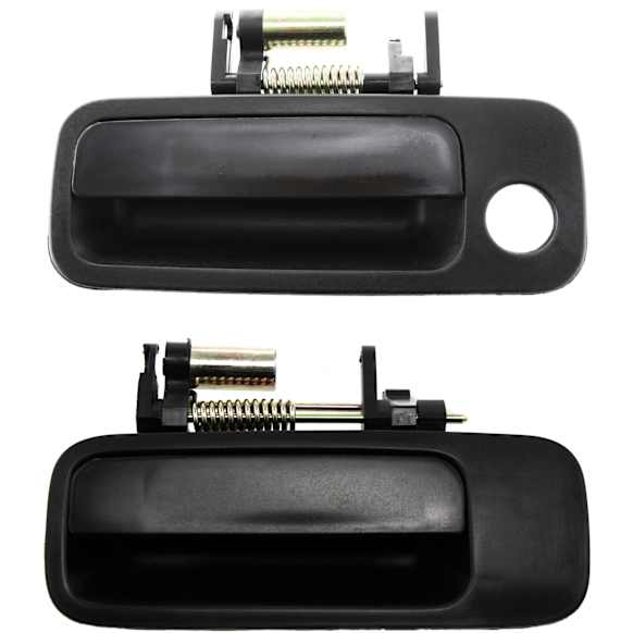 Front and Rear, Driver Side Exterior Door Handles, Smooth Black, Front Driver Side - With Key Hole; Rear Driver Side - Without Key Hole