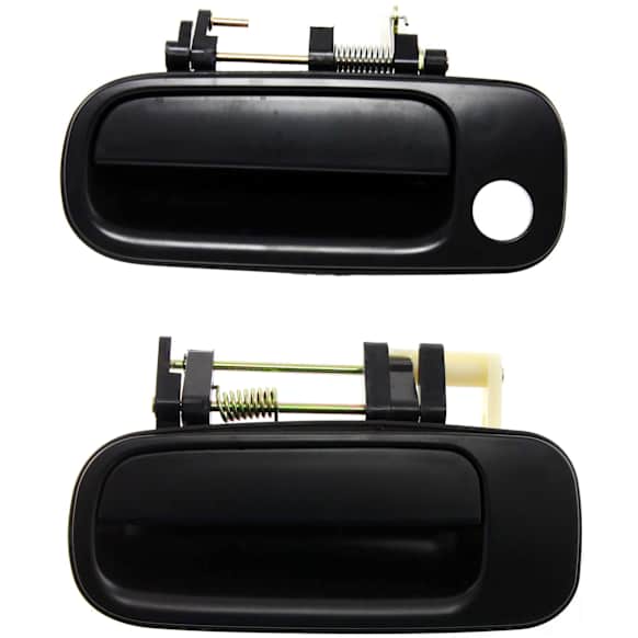 Front and Rear, Driver Side Exterior Door Handles, Smooth Black, Front Driver Side - With Key Hole; Rear Driver Side - Without Key Hole