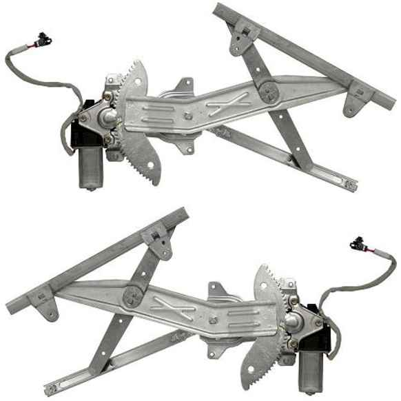 Rear, Driver and Passenger Side Power Window Regulator, With Motor