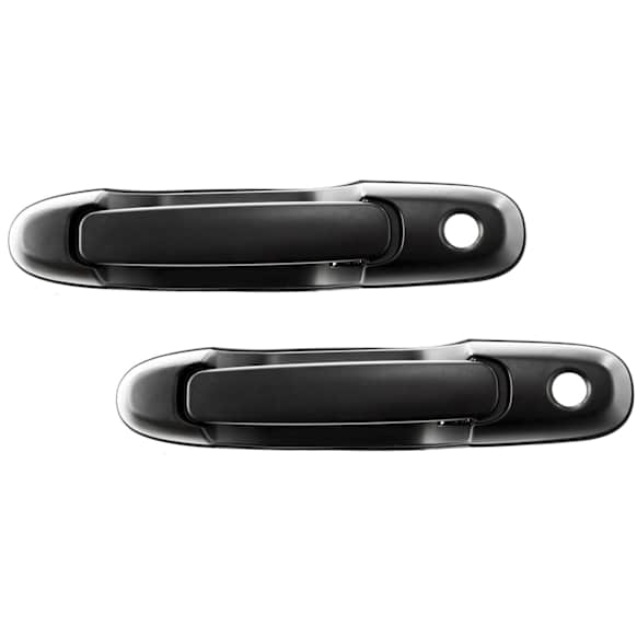 Rear, Driver and Passenger Side Smooth Black Exterior Door Handle, With Key Hole