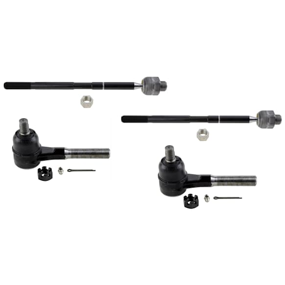 SET-TRWJTE7066 Front, Driver and Passenger Side, Inner and Outer Tie Rod End