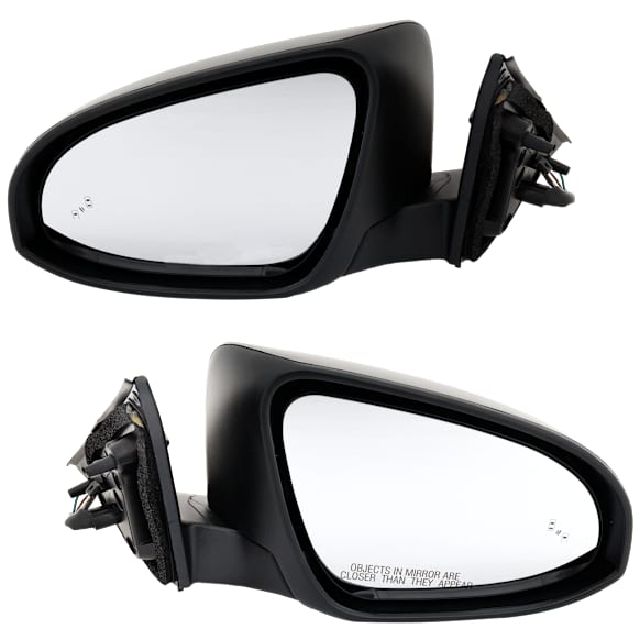 Driver and Passenger Side Mirror, Power Adjust, Heated, Manual Folding, Paintable, No Signal Light, No Memory, No Puddle Light, No Auto-Dim, With Blind Spot Detection in Glass