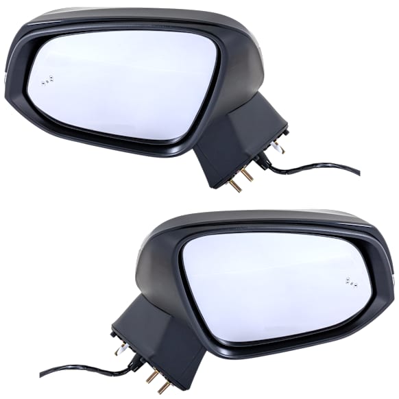 2021 Toyota RAV4 - Driver and Passenger Side Mirror, Japan or North America Built Vehicle, Power Adjust, Heated, Paintable, Manual Folding, In-housing Signal Light, With Blind Spot Detection in Glass, No Memory, With Puddle Light, No Auto-Dimming