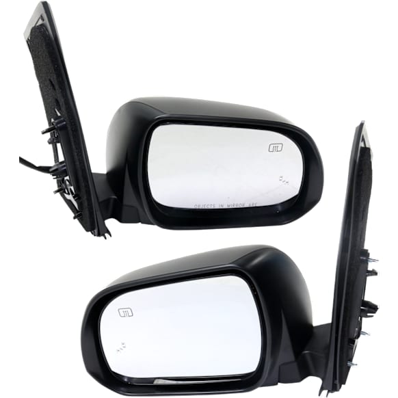 Driver and Passenger Side Mirror, Power Adjust, Heated, Manual Folding, Paintable, No Signal Light, No Memory, No Puddle Light, No Auto-Dim, With Blind Spot Detection in Glass