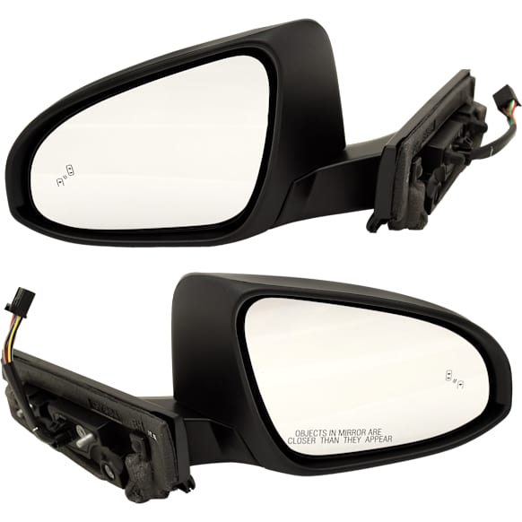 Driver and Passenger Side Mirrors, Power Adjust, Manual Folding, Heated, Paintable, In-housing Signal Light, No Memory, With Puddle Light, No Auto-Dimming, With Blind Spot Detection in Glass
