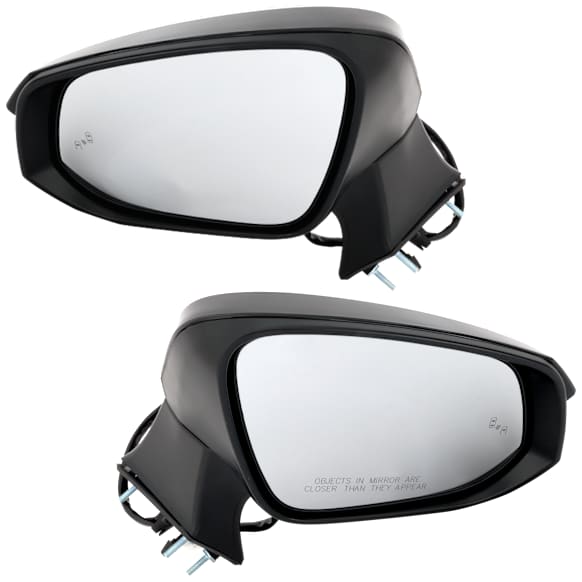 Driver and Passenger Side Mirrors, Power Adjust, Power Folding, Heated, Paintable, In-housing Signal Light, With memory, With Puddle Light, No Auto-Dimming, With Blind Spot Detection in Glass