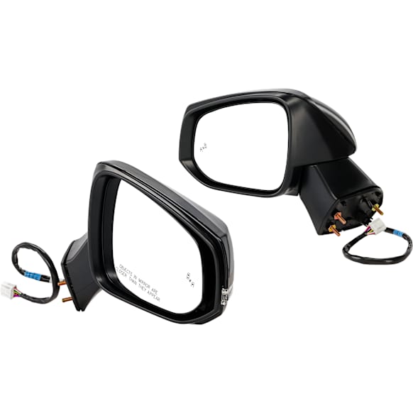 Driver and Passenger Side Mirror, Power Adjust, Heated, Manual Folding, Paintable, In-housing Signal Light, No Memory, No Puddle Light, No Auto-Dim, With Blind Spot Light in Glass