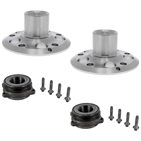 SET-VCOV302895-A Front or Rear, Driver and Passenger Side Wheel Hub, 4 Lugs - Front; 5 Lugs - Rear