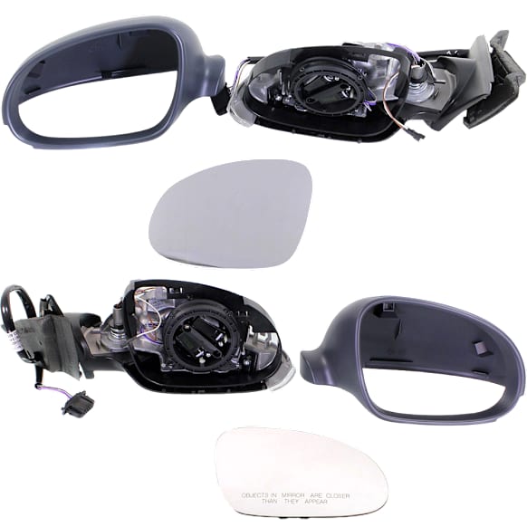 Driver and Passenger Side Mirror, Power Adjust, Heated, Manual Folding, Paintable, In-housing Signal Light, No Memory, No Puddle Light, No Auto-Dim, No Blind Spot Feature