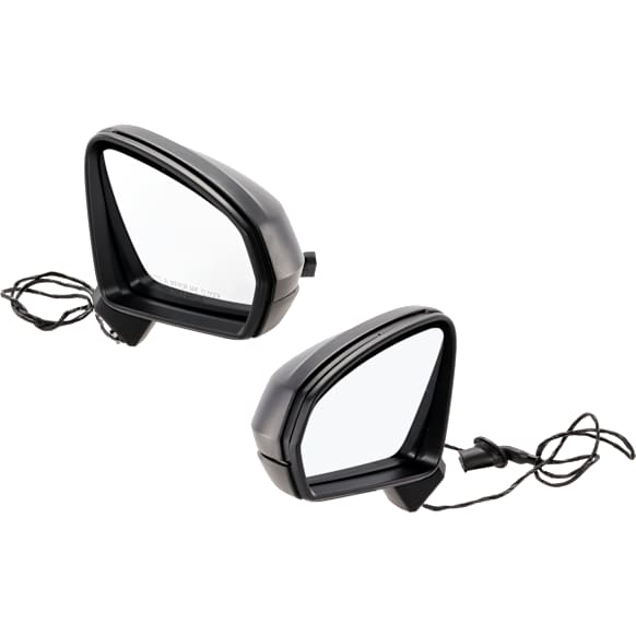 Driver and Passenger Side Mirror, Power Adjust, Heated, Manual Folding, Textured Black, No Signal Light, No Memory, No Puddle Light, No Auto-Dim, No Blind Spot Feature