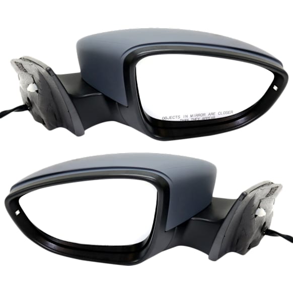 Driver and Passenger Side Mirror, Power Adjust, Heated, Manual Folding, Paintable, In-housing Signal Light, No Memory, No Puddle Light, No Auto-Dim, No Blind Spot Feature