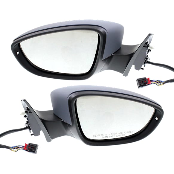 2012 Volkswagen Passat - Driver and Passenger Side Mirror, Power Adjust, Heated, Paintable, Power Folding, In-housing Signal Light, No Blind Spot Feature, With Memory, With Puddle Light, No Auto-Dimming