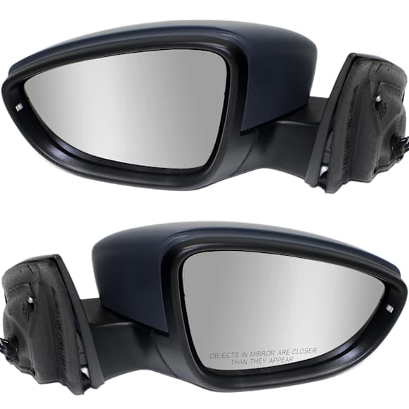 Driver and Passenger Side Mirrors, Power Adjust, Manual Folding, Heated, Paintable, In-housing Signal Light, No Memory, With Puddle Light, No Auto-Dimming, No Blind Spot Feature