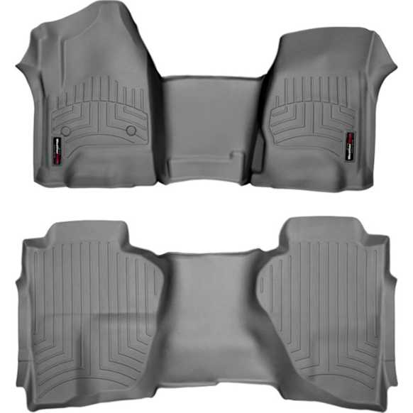 SET-W24465431 Front and Second Row FloorLiner Series Molded Floor Liner, Gray Made of Rubberized Thermoplastic Polyolefins