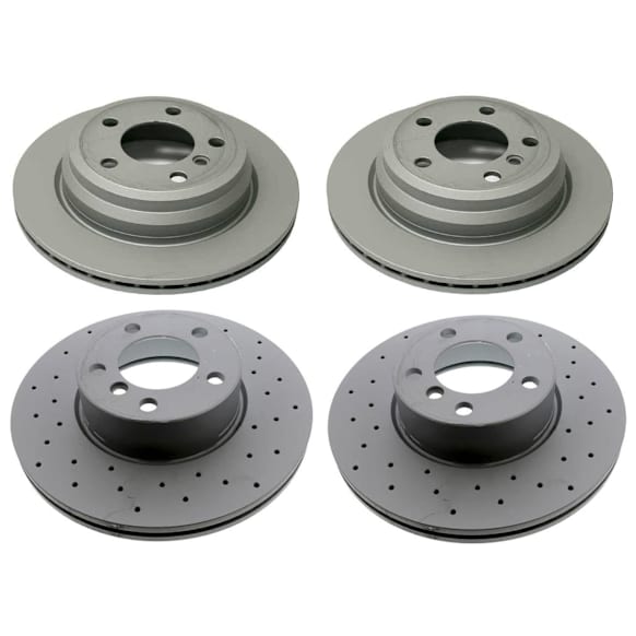 SET-ZCZ34118848417-A Front and Rear Brake Disc, Plain Surface