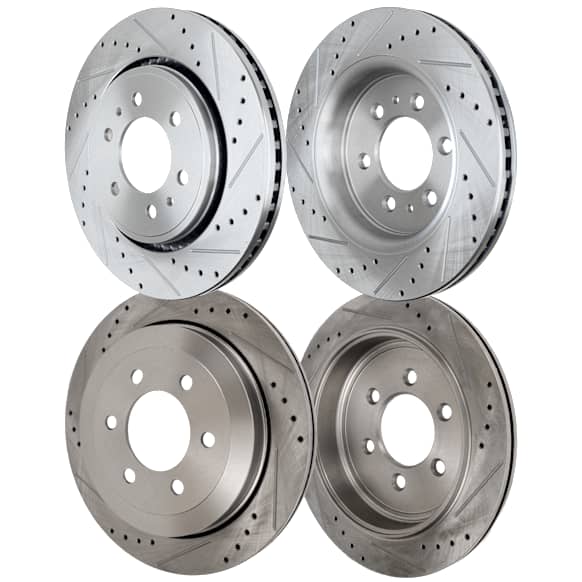 2014 Ford Expedition XLT - Front and Rear Brake Disc, Cross-drilled and Slotted, 6 Lugs, Front-350.01 mm/Rear-342.2 mm, 5.4L 8Cyl, Pro-Line Series